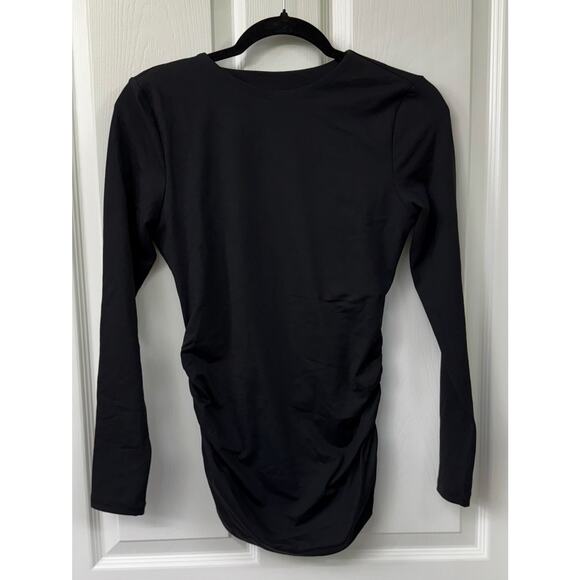 Susana Monaco black long sleeve ruched sides NWT Small - Picture 1 of 8